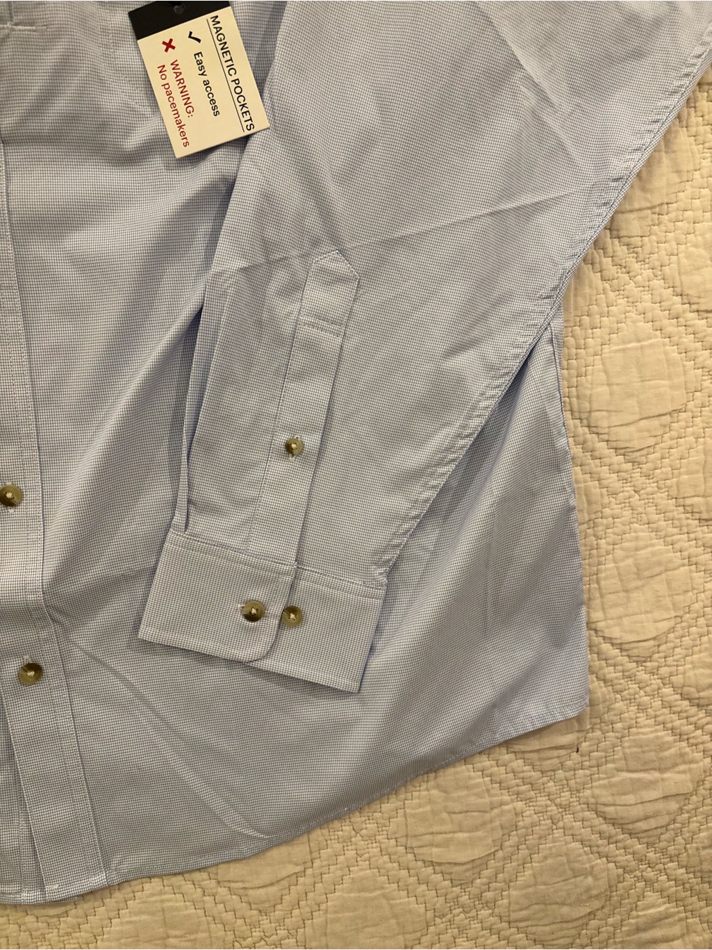 Nwt Poncho Outdoors Regular Fit Mens Xl Long Sleeve Shirt Magnetic Pockets Blue — image 7 of 8